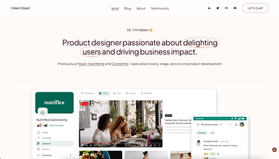 Helen Stead | Portfolio Website | Product Designer b2b b2c figma product design saas ui ui design ux design