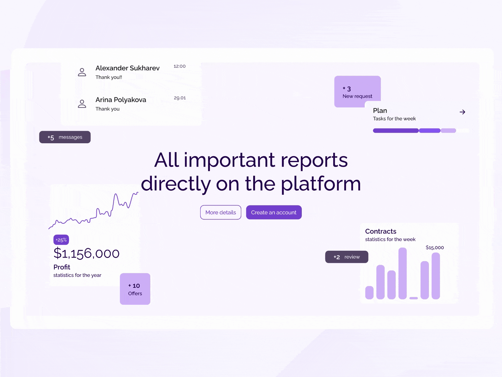 Welcome page job platform app design job phone platform popup product reports service statistic ui ux violet web website window work