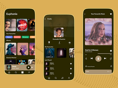 Euphonia app appdesign design hiring india mobile music ui visual
