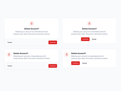 Alert Dialogs 🗑️ alert button buttons design dialog dialogs error minimal modal modals saas ui web design