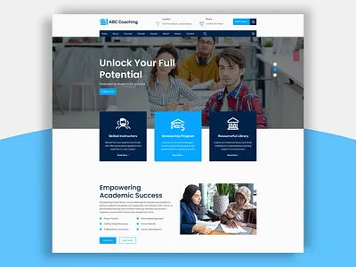 ABC Coaching: Intuitive UI Design for Seamless Learning abc coaching addmisson coaching website e education education figma figma design landing page learning lms minimal modern ui design school tution ui ui design uiux design ux design website website design
