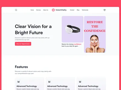 Beauty Products Landing Page beauty branding design landing page makeup ui uidesign uidesigner uiux ux visionpro website