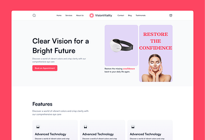 Beauty Products Landing Page beauty branding design landing page makeup ui uidesign uidesigner uiux ux visionpro website