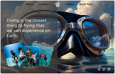 Scuba Diving design divng figma graphic design landing page scuba uiux webpage