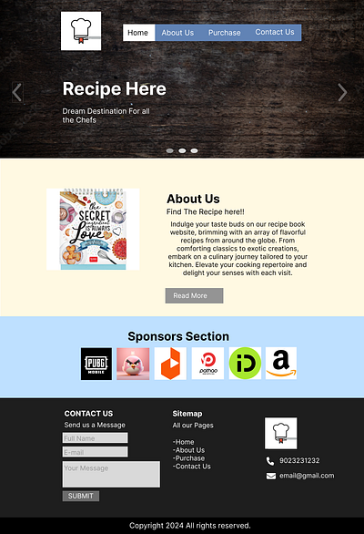 Recipe Website Home Page