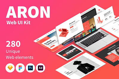 ARON Web UI Kit aron figma kit photoshop sketch ui ux web webdesign website xd