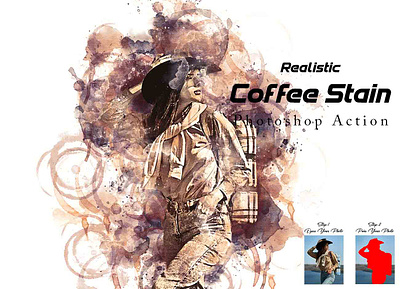 Realistic Coffee Stain Photoshop Action stain photoshop