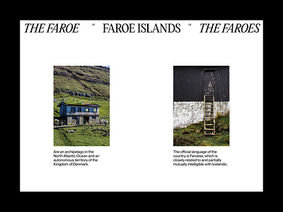 The Faroes | Editorial layout, pt. 3 design editorial figma graphic design grid landing page layout minimal minimalism minimalist poster swiss typography ui ui design user interface web web design