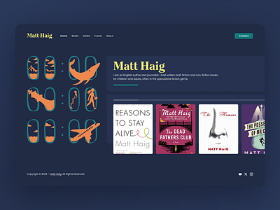 Matt Haig Website Design author design graphic design ui website writer