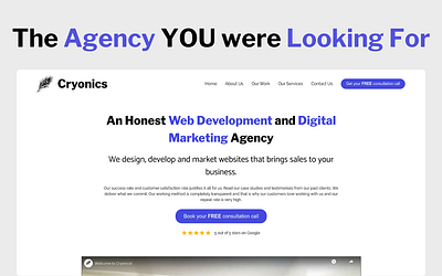 Web Development and Digital Marketing Agency agency animation branding cryonics design digital marketing landing page seo typography ui ux website