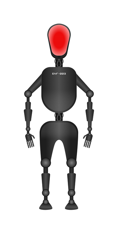 Enforcer 2d character game robot stylized