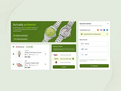 GetWatch Checkout UI-UX cart checkout clean courier design desktop luxury marketplace payment payment method ui ux watch website