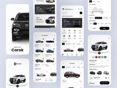 CarOK - Car Marketplace App UI Design app ui app ui design application ui application ui designer automobile store car app car estore car online store car selling app ui desing car store estore marketplace application online car selling ui ui design ui designer ui ux