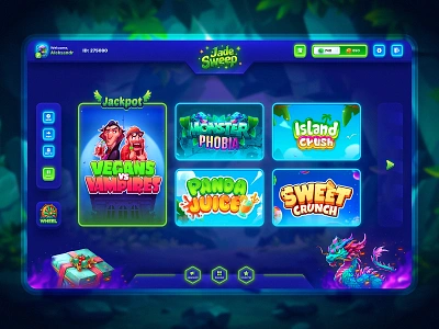 Jade Sweep - Casino with slots casino slots crypto slots desktop casino gambling slots game crypto slots game interface betting interface slots jackpot jackpot slot jade casino jade sweep online crypto casino slot cards slot illustrations slots interface ui slots ux jackpot ux slots design web crypto casino wheel slots