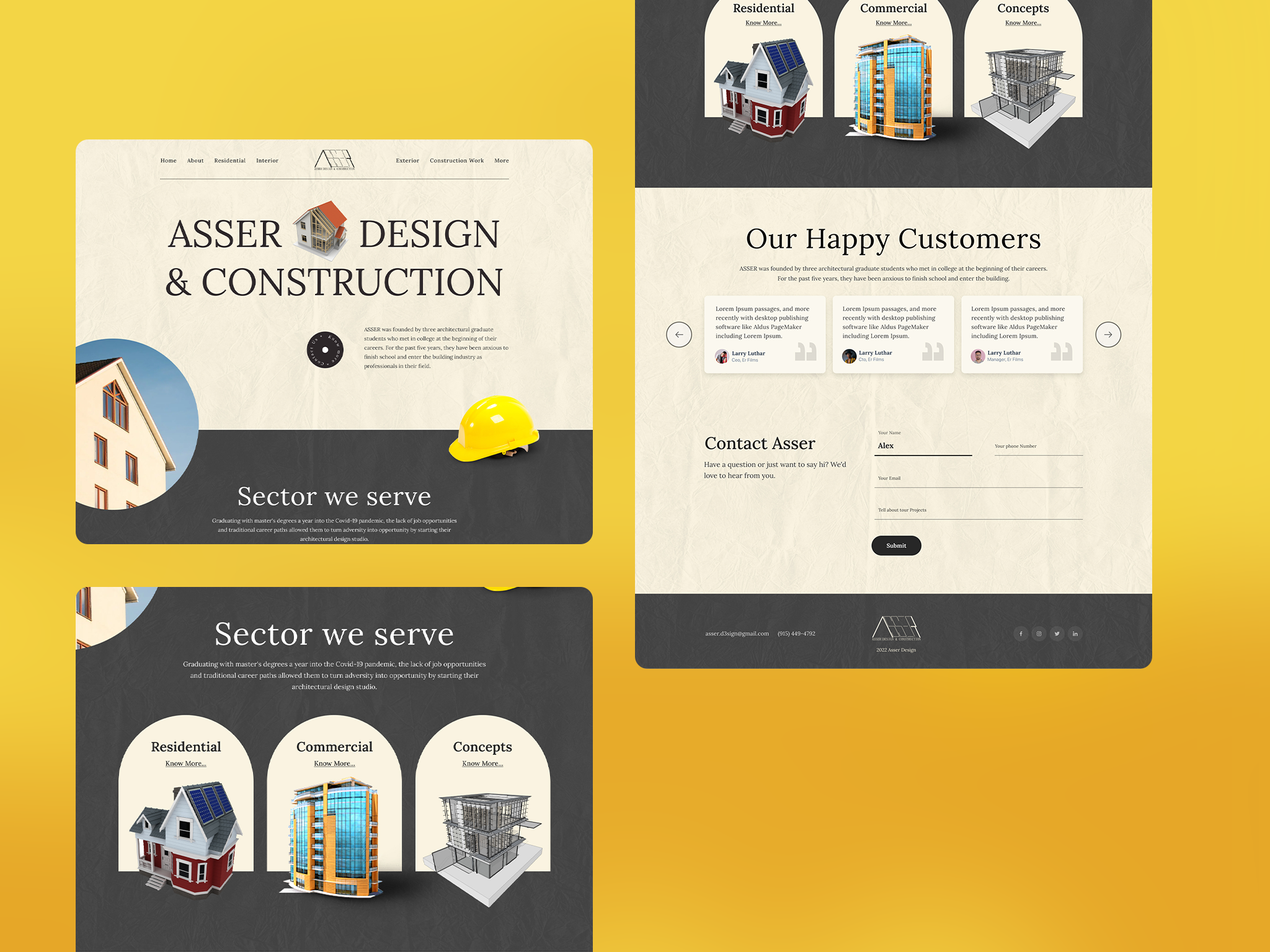 Asser design - Home page redesign clean ui visual storytelling web design website
