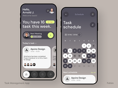Task Manager - Mobile App app app design design digital planner fahim mobile app mobile app design planner app schedule tracker task management task manager app to do list ui work list