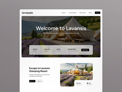 Glamping resort minimalistic modern ui webdesign
