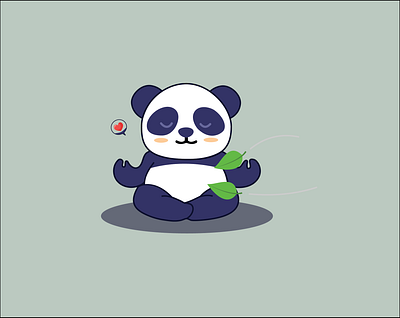 Panda Meditation art fan art meditation panda wind