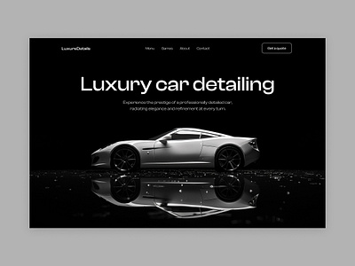 Luxury car detailing hero section branding design graphic design illustration landing page ui ui design ux ux design web