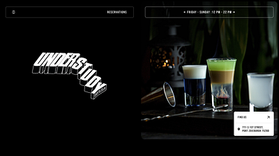 Modern Cocktail Bar Website UI Design adobe xd animation branding design portfolio ui