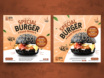 Social Media Banner Food Menu ads banner food menu graphic design offer restaurant social media tasty