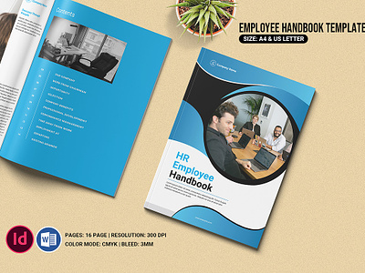 HR / Employee Handbook Template agency business clean company coprorate creative employee booklet employee guide employee handbook employee handbook design employee onboarding handbook template hr handbook human resources indesign template marketing ms word professional resources welcome book