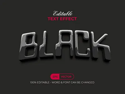 Black Shiny Text Effect Style 3d design editable effect font lettering modern shiny style text type typeface typography vector