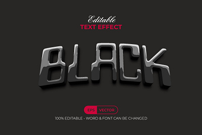 Black Shiny Text Effect Style 3d design editable effect font lettering modern shiny style text type typeface typography vector