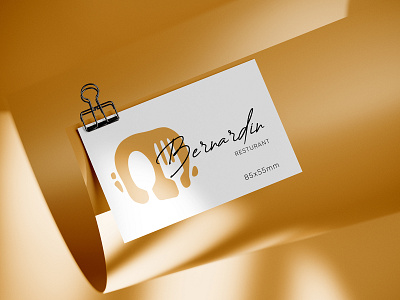 Business Card with Clip on Rolled Paper Mockup PSD advertising
