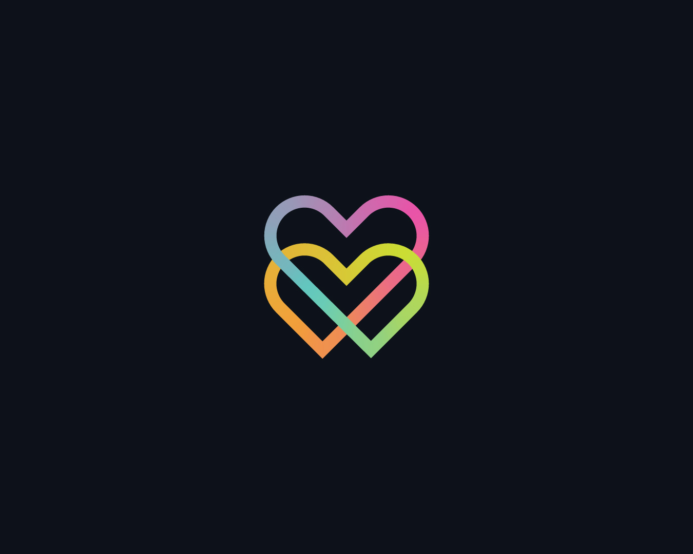 Hearts logo branding design endless gradient graphic design heart icon illustration logo logotype loop love sign symbol ui valentines day vector