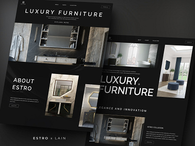 ESTRO - Luxury Furniture Website Concept branding company company profile dark furniture graphic design interior international layout luxury ui ui design ux web layout webdesign website website design website layout