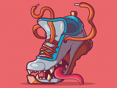Sneaker Monster animation branding colors design funny graphic graphic design illustration logo motion graphics shirt vector