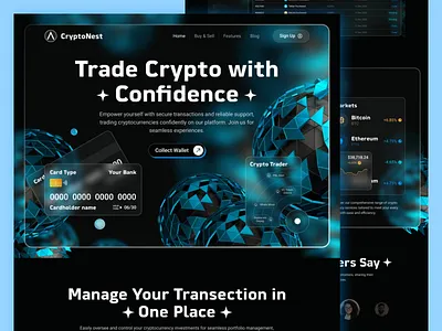 Crypto Trading Website black blockchain coin crypto crypto art crypto website cryptocurrency design finance glass morphism glass style landing landing page nft ui ux web web app web design website