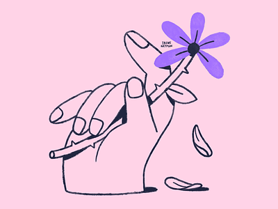 Flower art character color accent colorful flat flower hand illustration illustrator outline texture