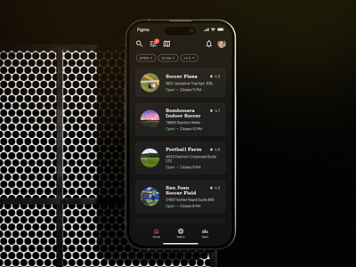 App Design for football fields - UI UX app app design ui ui design ux