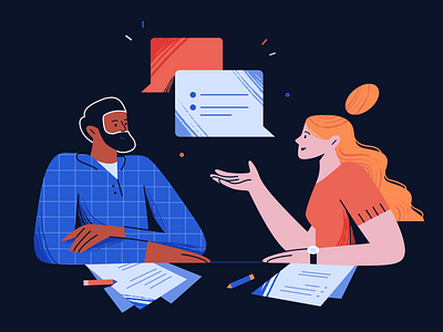 Conversation art brainstorm character characters colorful company conversation design flat illustration illustrator meeting people team teammates teamwork vector