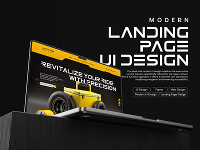 Modern Landing Page UI Design for Tire Repair Centers design figma graphic design home page landing page modern modern ui tire repair center ui ui design ui graphic user experience user interface ux design web web design web page website