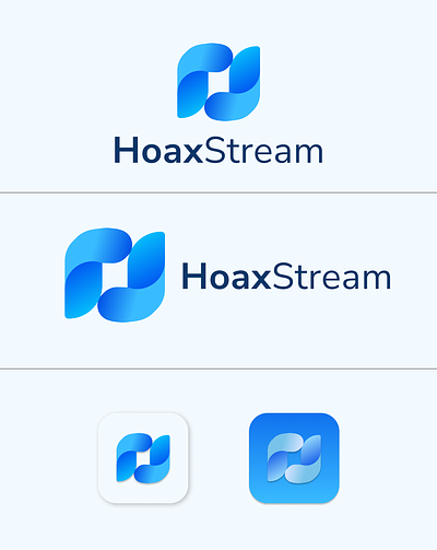 HoaxStream, H & O Typography Gradient Logo Design 3d branding figma graphic design l landingpage logo ui uiuxdesign