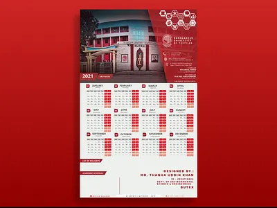 BUTEX CALENDAR DESIGN md thanha uddin khan