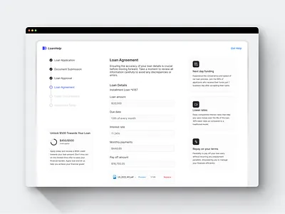 Loan Process - Minimalistic Process application branding clean clean ui creative dashboard design finance fintech illustration minimal minimalism navigation onboarding product design simple ui user interface ux website