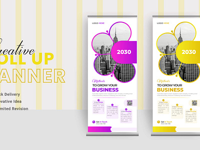 Roll Up Banner Or Portable Banner Design art brochure design creative flyer design flyer template graphic designer modern portable banner printdesign rollup banner rollup banner design unique