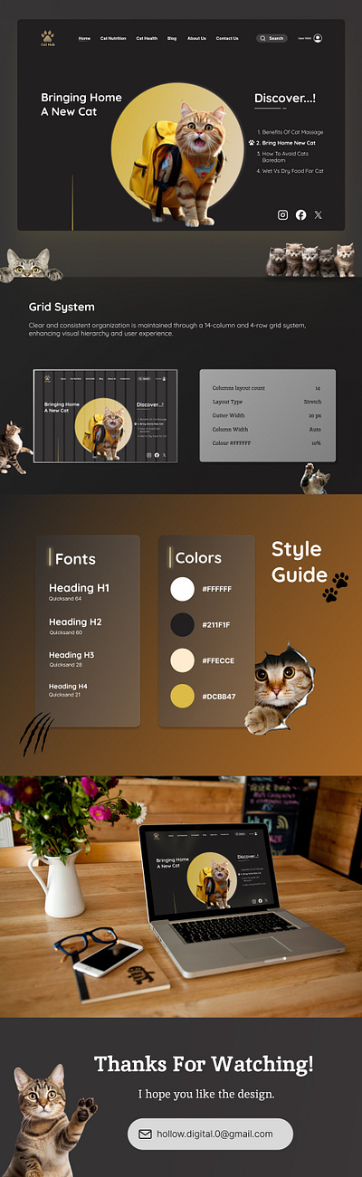 "Cat Hub" Website Concept Design. branding graphic design ui uiux website design