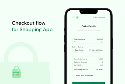 Checkout flow for a Grocery Shopping checkout dailyui mobile shopping ui
