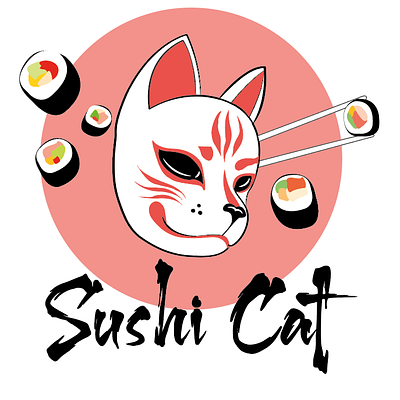 Sushi Cat Logo belgie buisness logo sushi