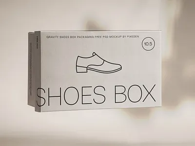 Free Gravity Packaging Shoe Box Psd Mockup box mockup branding mockup packa packaging mockup