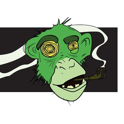 Green Monkey Logo belgie coffeeshop illustrarion logo
