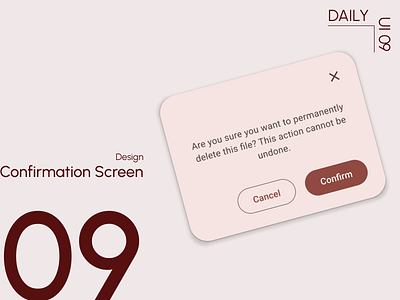 Day 9: Confirmation Screen confirmation popup design daily ui challenge microcopy modal window design ui design user experience user interface
