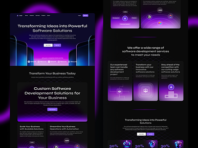 CodeCraft Solutions - Software Development Agency Website Design bento grids dark mode design development agency exceptional user experience gradient seamless integration software development ui ui design ui ux design web design website design