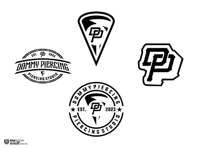Letter Combined D + P with monogram style branding graphic design logo logodesigner logoforsale logoinspirations piercingbussines piercingcommunity piercinglogo piercingstudio