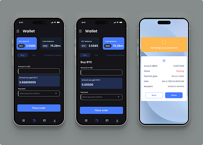 Bitchant - Crypto Wallet btc crypto cryptocurrency dashboard finance fintech money ui uidesign uiux wallet web3